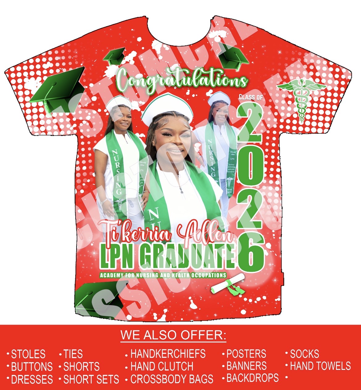 Ti’Kerria Allen LPN Grad 3D Shirts Front Only