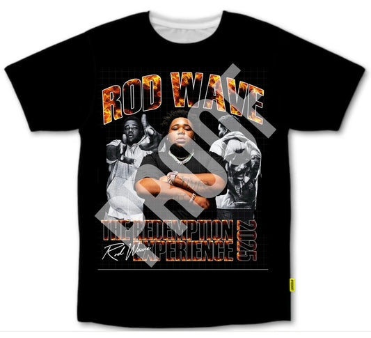 Rod Wave Redemption Experience Black Graphic T-Shirt
