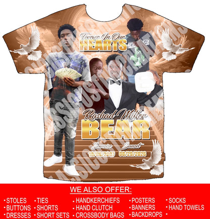 Rashad “Bear” Miller 3D Memorial Shirts Front Only
