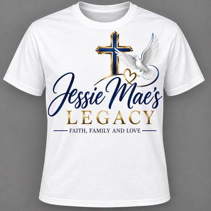 Jessie Mae Memorial White Heat Press Shirts Front Only