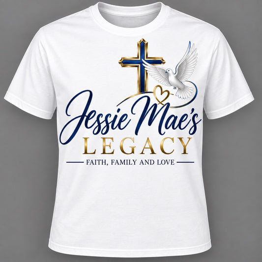 Jessie Mae Memorial White Heat Press Shirts Front Only