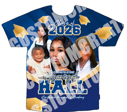 Azariyah Hall Graduation 3D Shirts Front Only