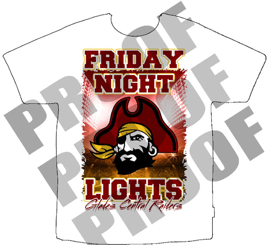 Raiders Friday Night Lights White Polyester Heat Press T-Shirt Front Only