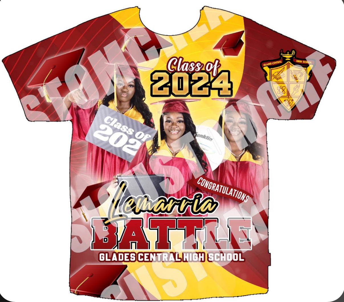 Lemarria Battle 3D Graduation Shirt Front Only