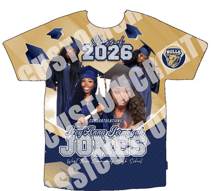 Ivey’Anna Jerme’yah Jones  West Boca Community High School  Graduation 3D Shirts Front Only