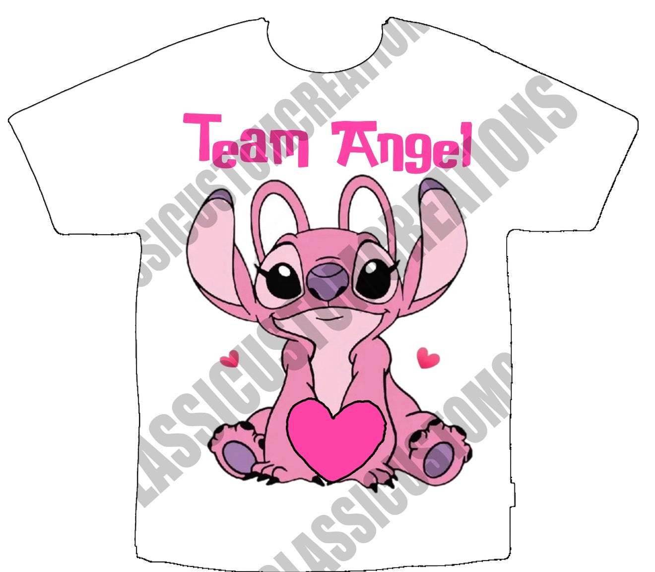 Team Angel (White Heat Press Shirts ) Front Only