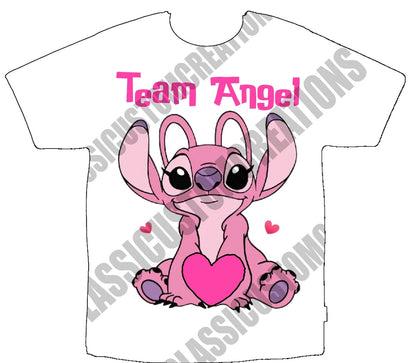 Team Angel (White Heat Press Shirts ) Front Only
