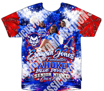 Ernajsia “Piggy” Jones 3D Cheer/Senior Night Shirts Front Only