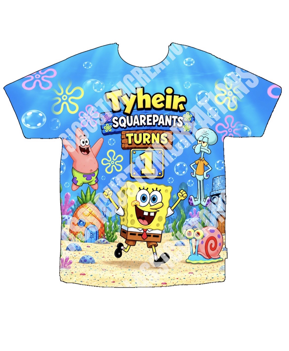 Tyheir Squarpants Turns 1 3D Shirts Front Only