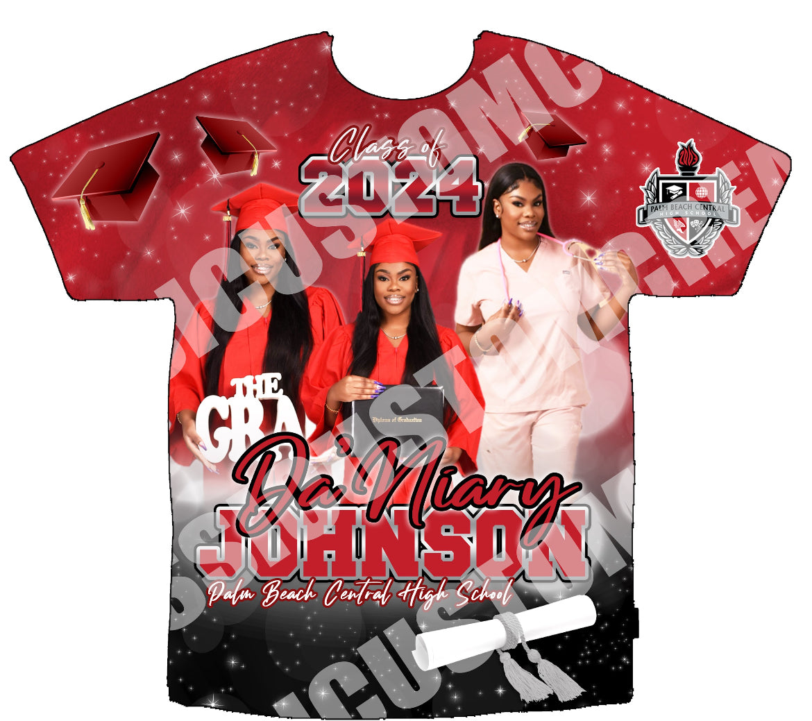 Da’Niary Johnson  (Graduation “24”) 3D Shirt Front Only