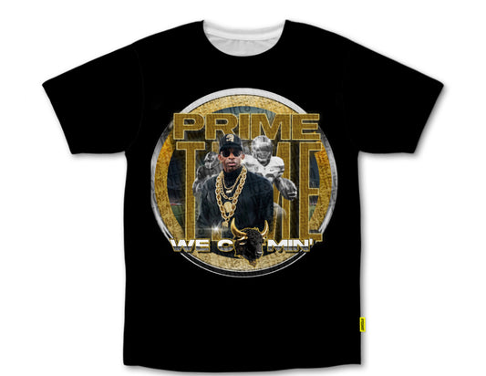 Coach Prime Gold We Coming T-Shirt