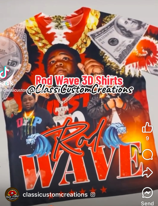 Rod Wave Red 3D Shirt Front Only