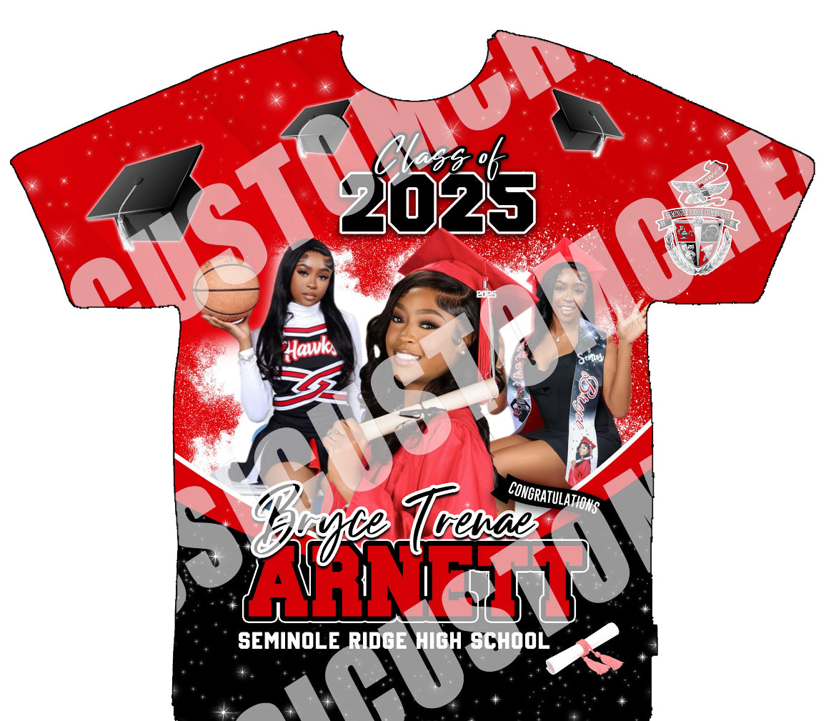 Bryce Graduation 3D Shirts Front Only