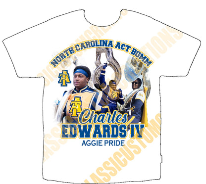 Charles Edwards IV  North Carolina A&T BGMM (White Heat Press Shirts ) Front Only