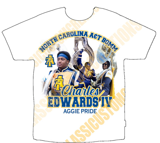 Charles Edwards IV  North Carolina A&T BGMM (White Heat Press Shirts ) Front Only