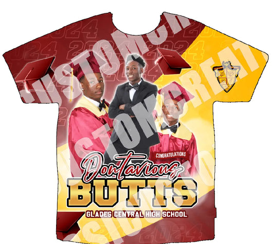 Dontavious Butts
 (Graduation “24”) 3D Shirt Front Only