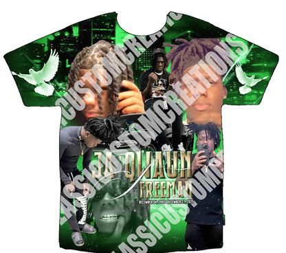 Ja'Qwaun Freeman Memorial 3D Shirts Front Only