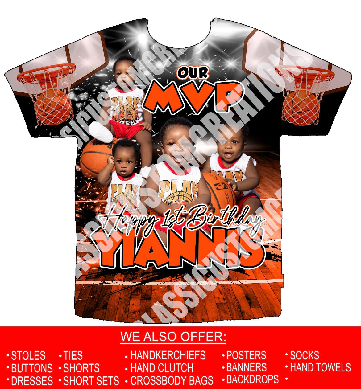 Yiannis 1st Birthday 3D Shirts Front Only