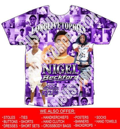 Nigel Beckford 2 3D Memorial Shirts Front Only