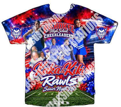 Kiki & Kaka 3D Cheer/Senior Night Shirts Front Only