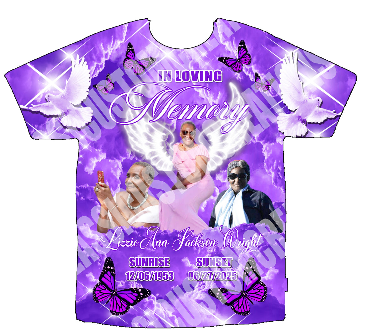 Lizzie Ann Memorial 3D 
Shirts Front Only