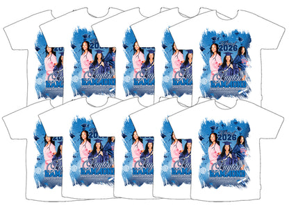 HEAT PRESS PACKAGE B:    (Turnaround time for graduation orders is two weeks that includes design print and production. Please be advised.)