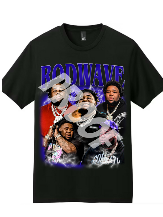 Rod Wave Redemption (Navy Blue  ) Black Graphic T-Shirt Front Only