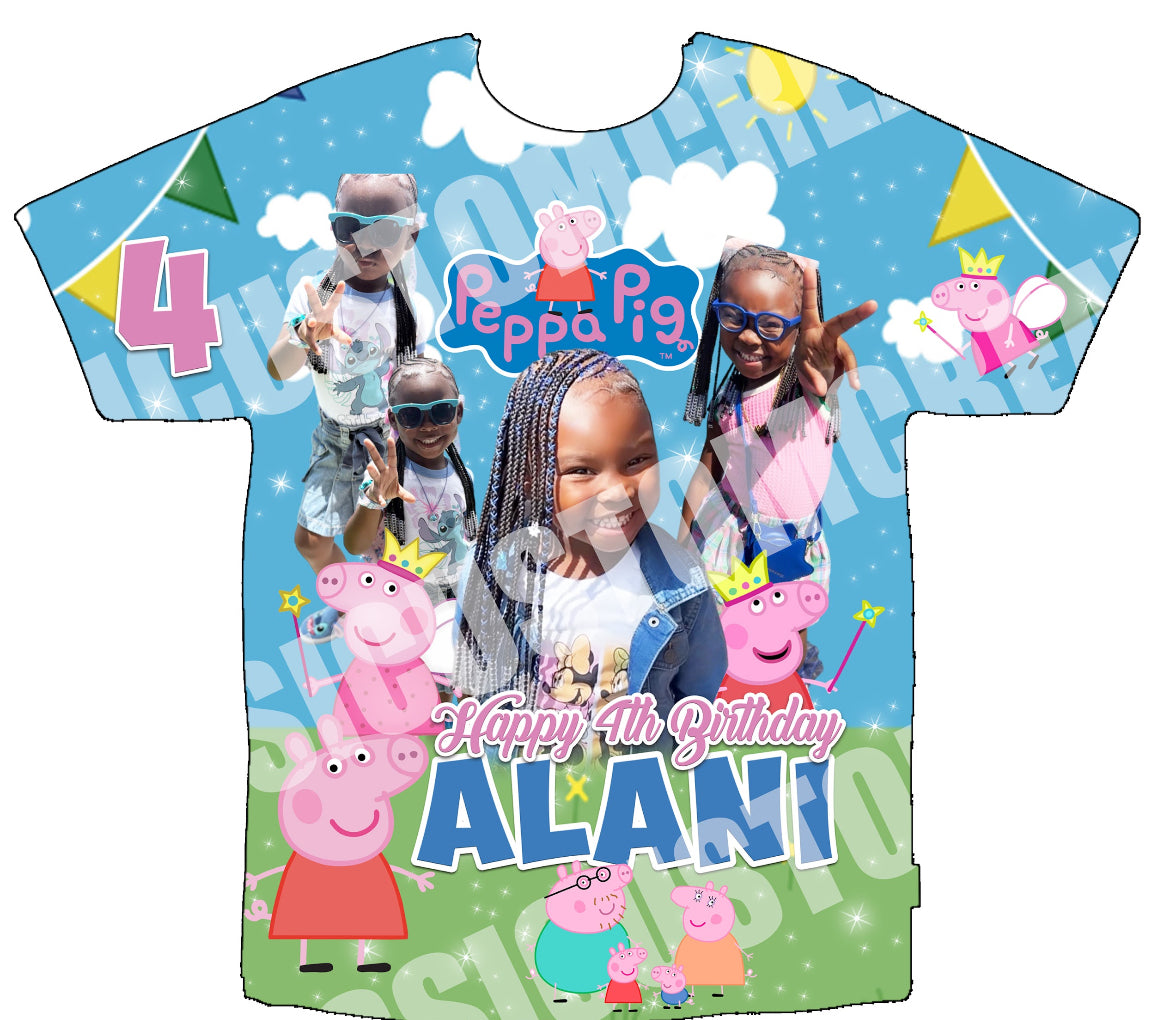 Alani Peppa Pig Birthday 3D Shirts Front Only