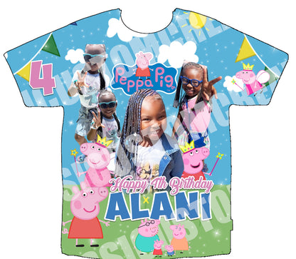 Alani Peppa Pig Birthday 3D Shirts Front Only