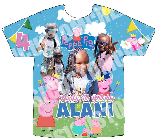 Alani Peppa Pig Birthday 3D Shirts Front Only