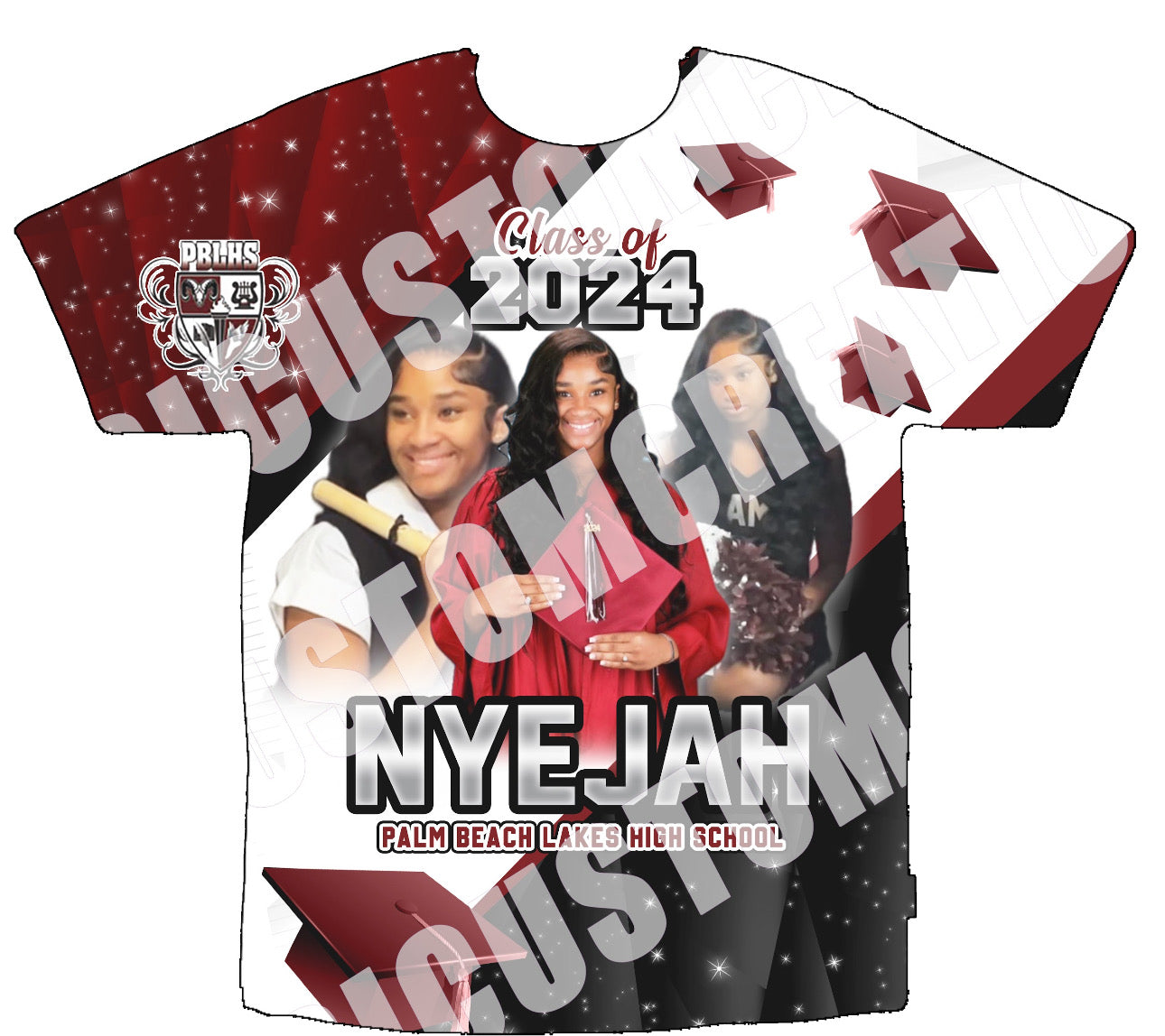 Nyejah 3D Graduation Shirt Front Only