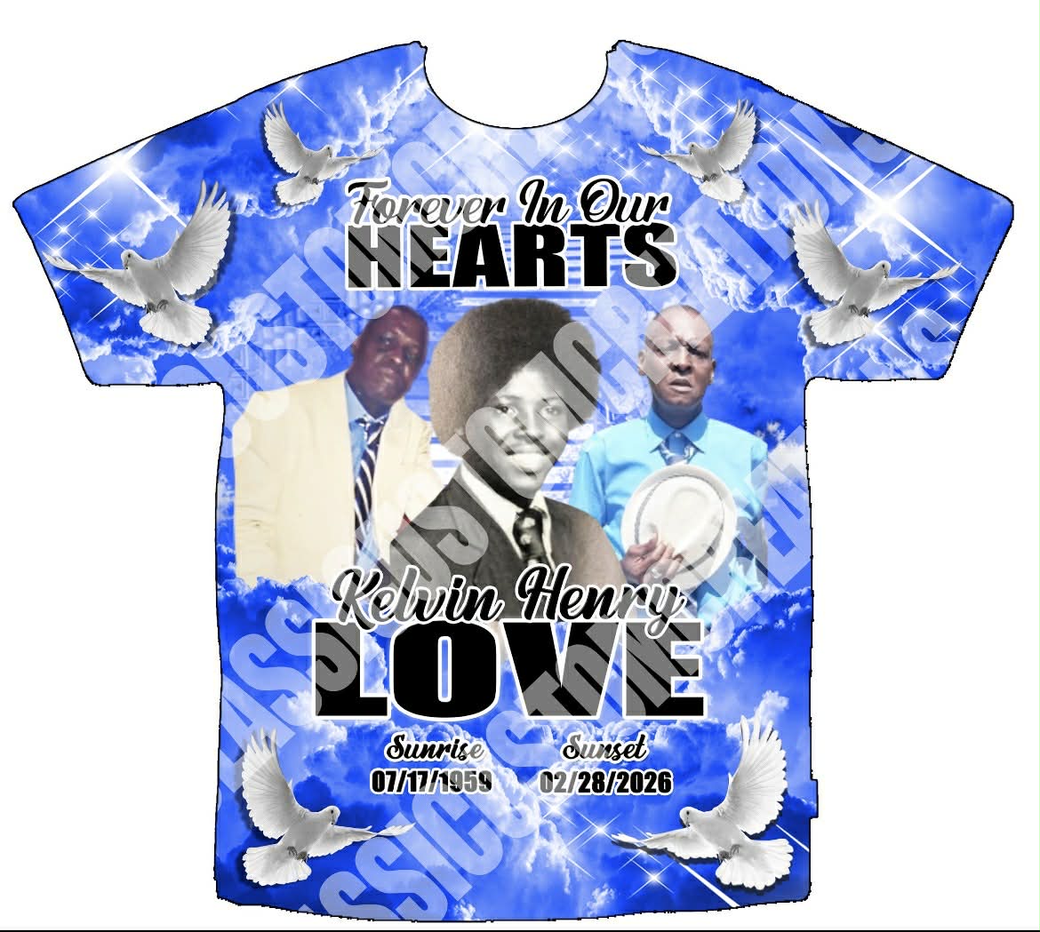 Kelvin Henry “Love” Memorial 3D Shirts Front Only