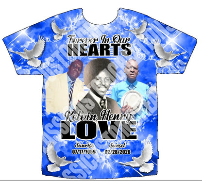 Kelvin Henry “Love” Memorial 3D Shirts Front Only