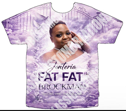 Jonteria “Fat Fat” Brockman Memorial 3D Shirts Front Only
