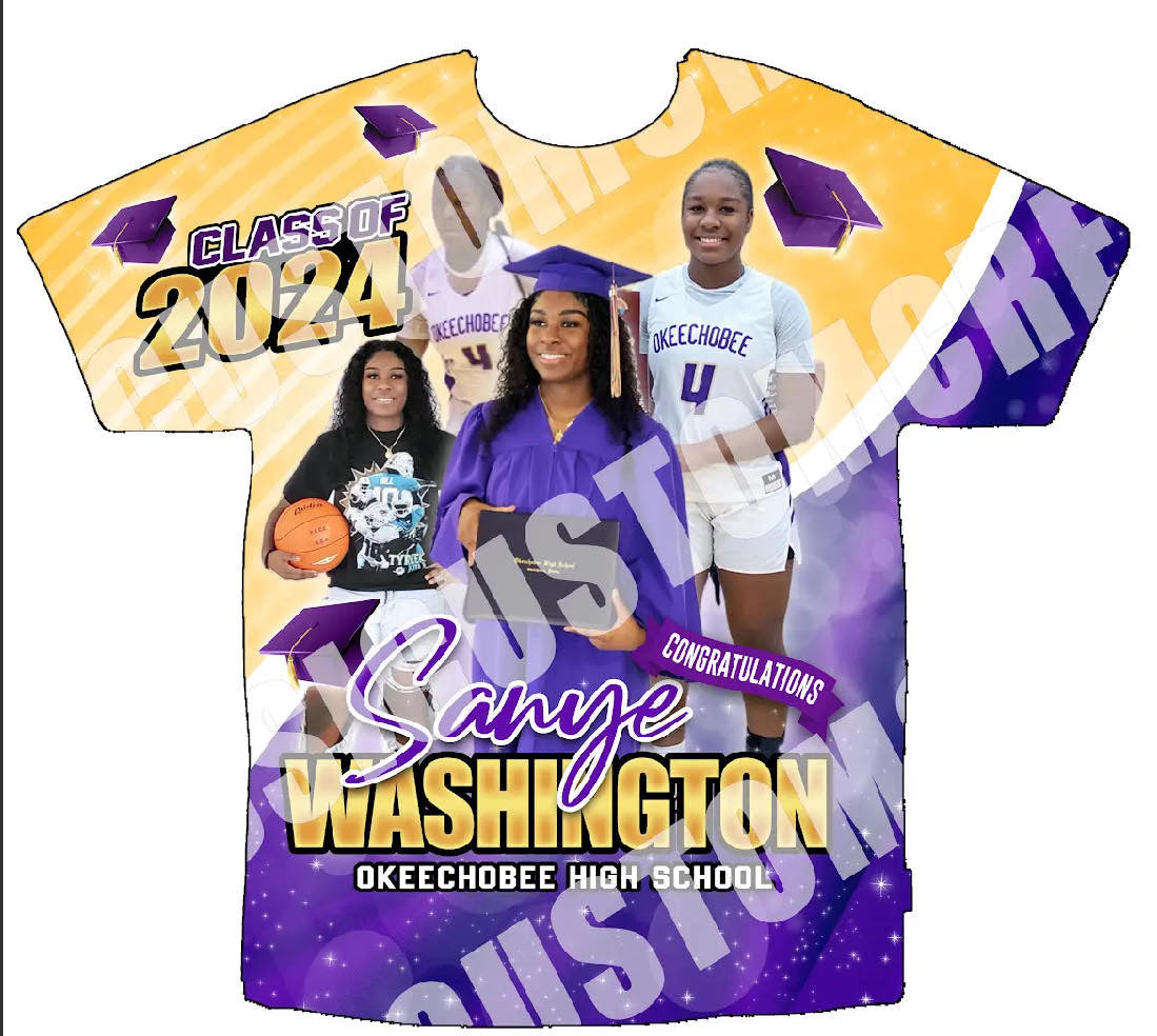 Sanye Washington 
3D Graduation Shirt Front Only