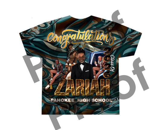 Zariah Allen Pahokee Graduation 3D Shirts Front Only