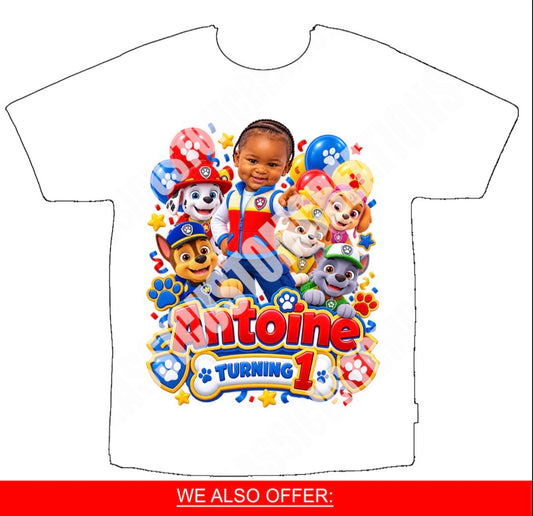 Paw Patrol Birthday 3D Shirts Front Only